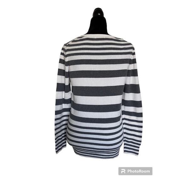 Gap Striped Sweater Pullover V Neck Women's M - Picture 3 of 8